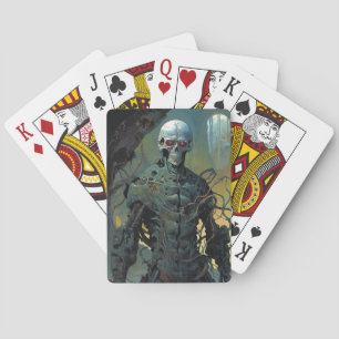 Cyborg Skeleton Futuristic Science Fiction Playing Cards