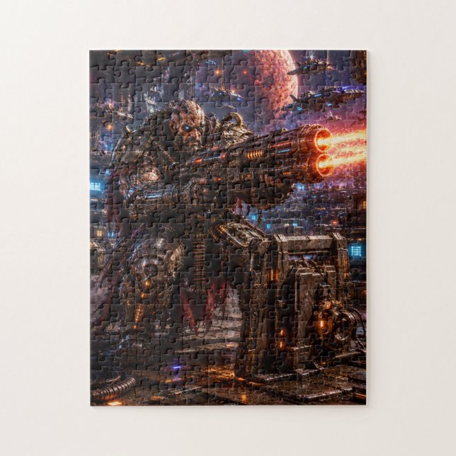 Cyborg Space Pirate — Heavy Gunner Jigsaw Puzzle (Vertical)