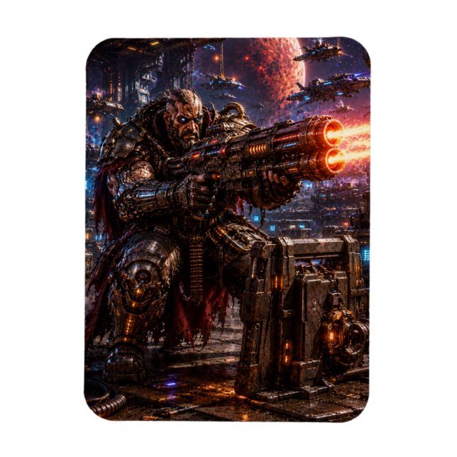 Cyborg Space Pirate — Heavy Gunner Magnet (Vertical)