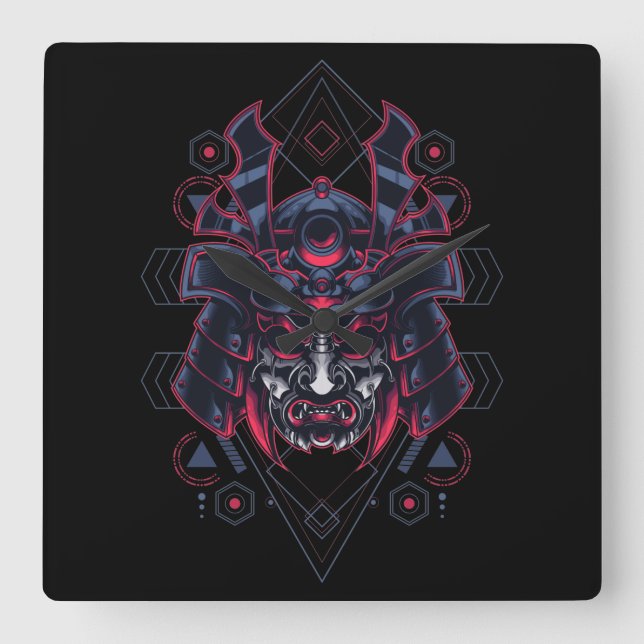 Cyborg Square Wall Clock (Front)