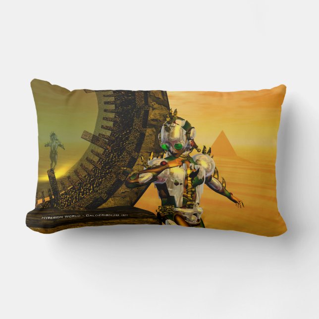 CYBORG TITAN,DESERT HYPERION Science Fiction Scifi Lumbar Cushion (Front)