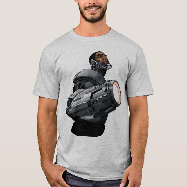 Cyborg & Weapon Bust T-Shirt (Front)