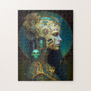 Cyborg Woman Fantasy Sci-Fi Art Jigsaw Puzzle