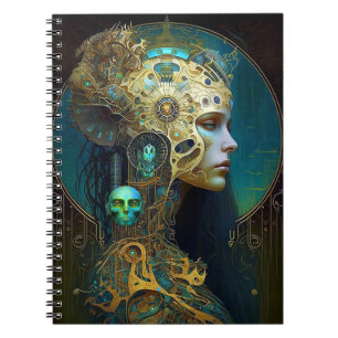 Cyborg Woman Fantasy Sci-Fi Art Notebook
