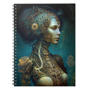 Cyborg Woman Fantasy Sci-Fi Art Notebook