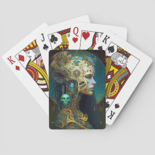 Cyborg Woman Fantasy Sci-Fi Art Playing Cards