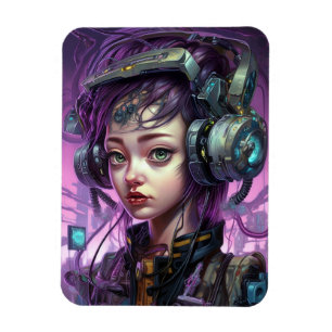 Cyborg Woman Science Fiction Magnet