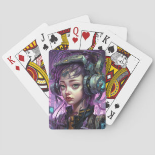 Cyborg Woman Science Fiction Playing Cards
