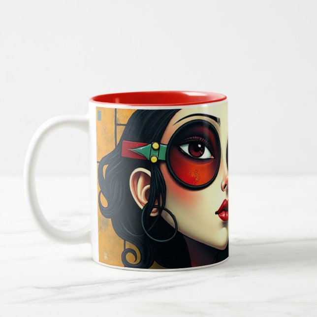 Cyborgs of Fashion Two-Tone Coffee Mug (Left)