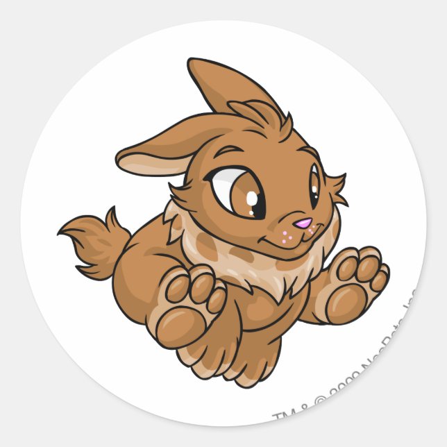 Cybunny Brown Classic Round Sticker (Front)