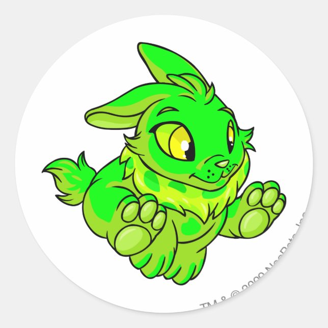 Cybunny Glowing Classic Round Sticker (Front)