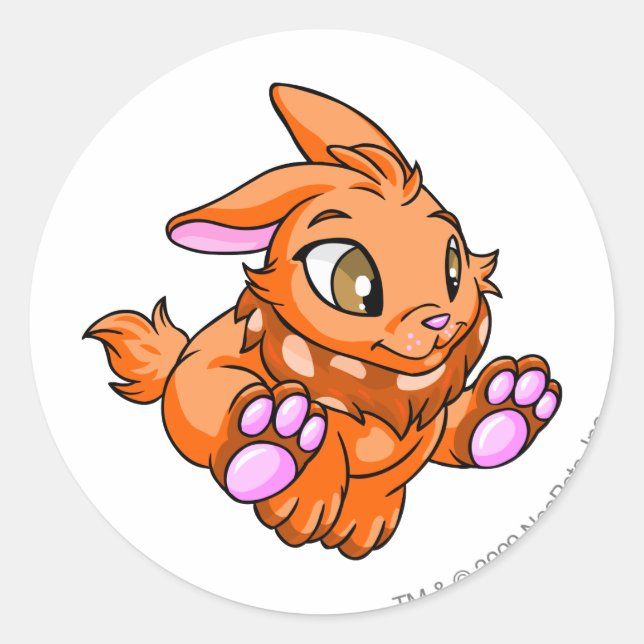 Cybunny Orange Classic Round Sticker (Front)
