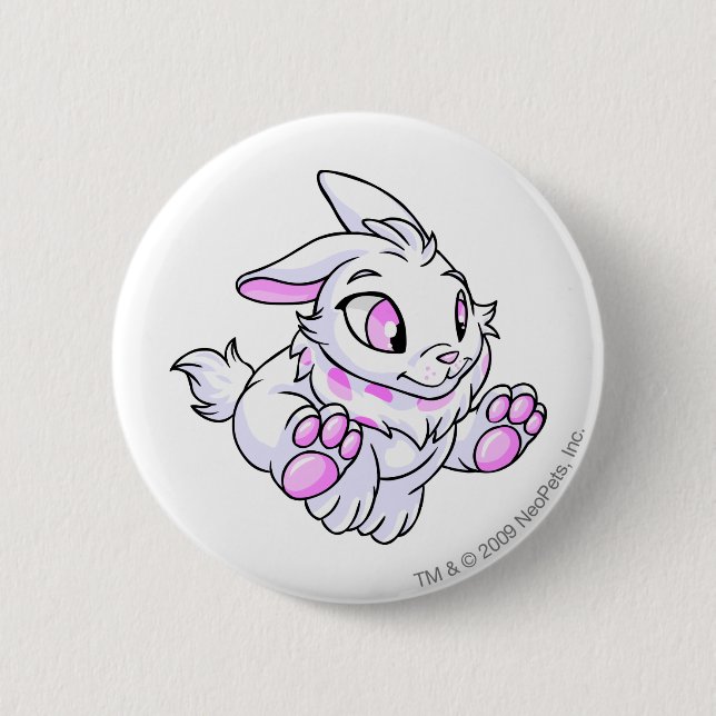 Cybunny White 6 Cm Round Badge (Front)