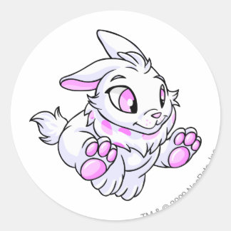 Cybunny White Classic Round Sticker