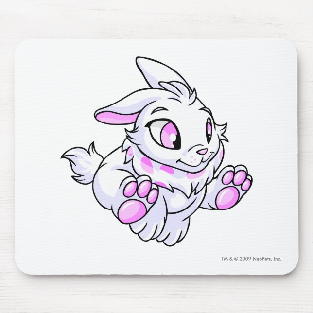 Cybunny White Mouse Mat (Front)