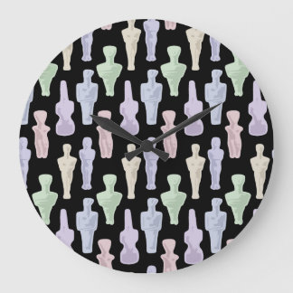 Cycladic Figurines Large Clock