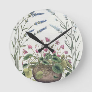 Cyclamen and Lavender: 1.Cyclamen Romanum; 2.Spica Round Clock