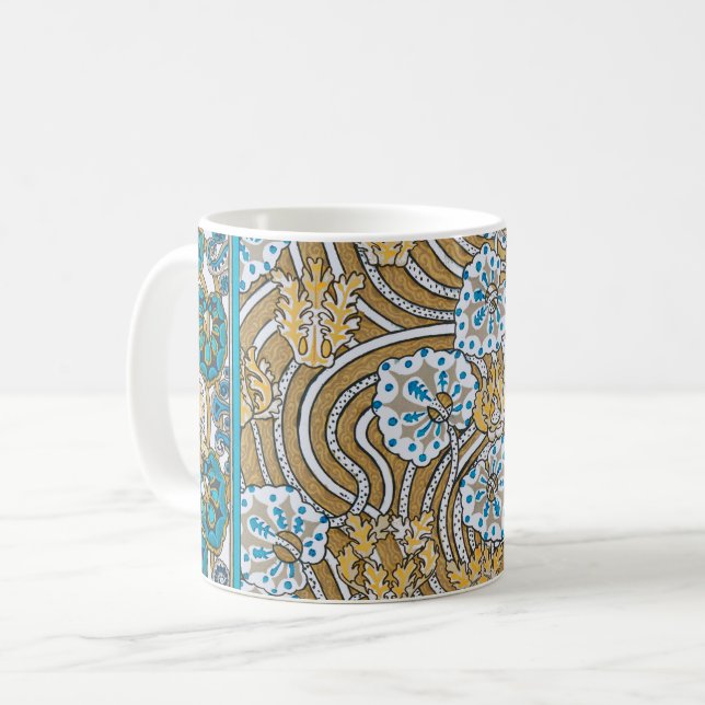 cyclamen blue art nouveau flower botanical coffee mug (Front Left)