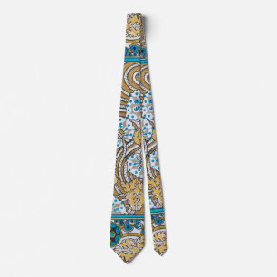 cyclamen blue art nouveau flower botanical tie