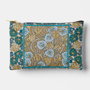 cyclamen blue art nouveau flower wallpaper  accessory pouch