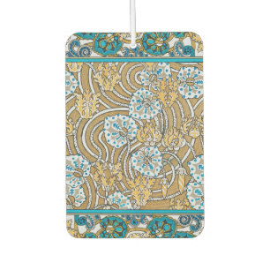 cyclamen blue art nouveau flower wallpaper car air freshener