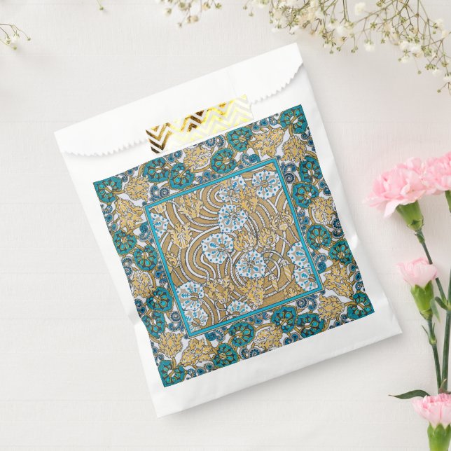 cyclamen blue art nouveau flower wallpaper  favour bags (Sealed)