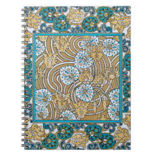 cyclamen blue art nouveau flower wallpaper  notebook