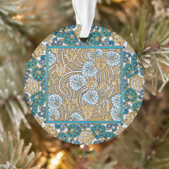 cyclamen blue art nouveau flower wallpaper  ornament (Tree)
