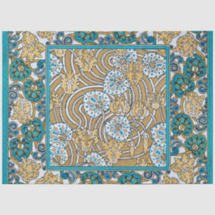 cyclamen blue art nouveau flower wallpaper  tissue paper