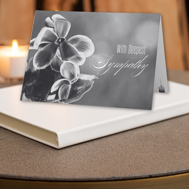 Cyclamen Flowers and Candle Illustration Sympathy Card (Creator Uploaded)