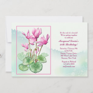 Cyclamen Flowers Invitation