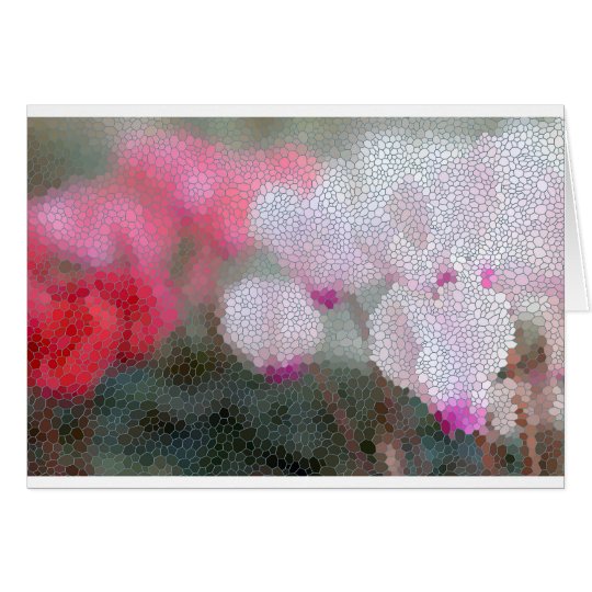 Cyclamen Flowers Mosaic Card