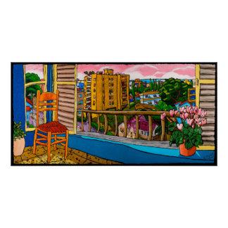 Cyclamens on Herzl Street, , Jonathan Kis-Lev Post Poster