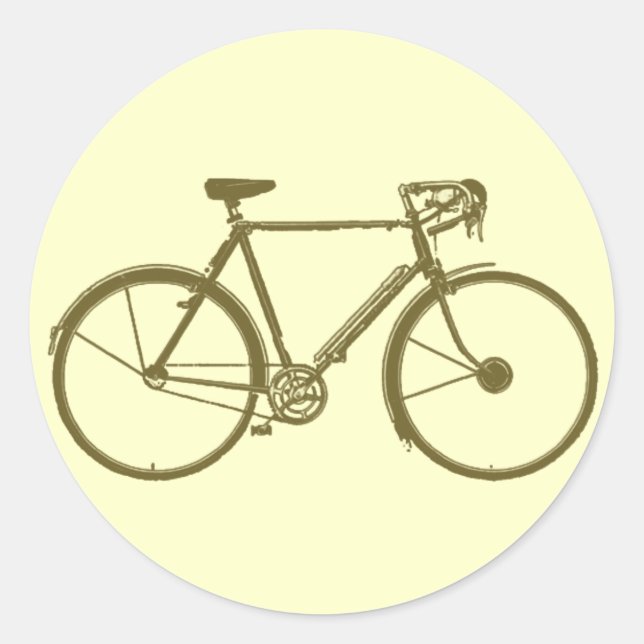 cycle: bike-image: cycling classic round sticker (Front)