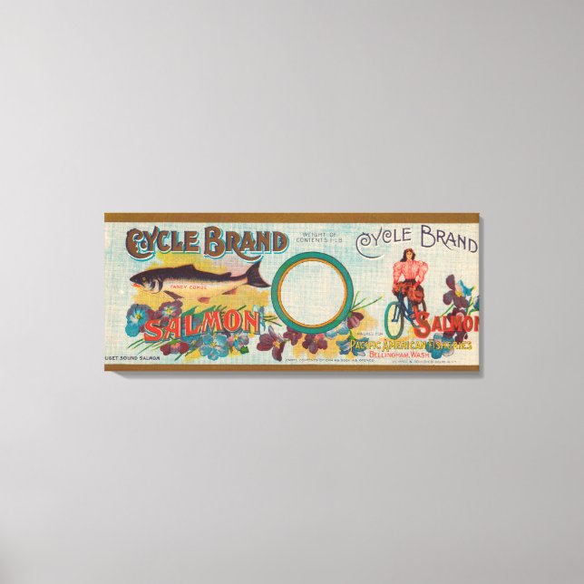 Cycle Brand Salmon Label Canvas Print (Front)