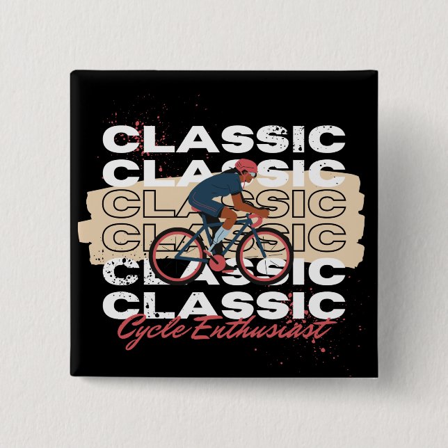 Cycle enthusiast 15 cm square badge (Front)