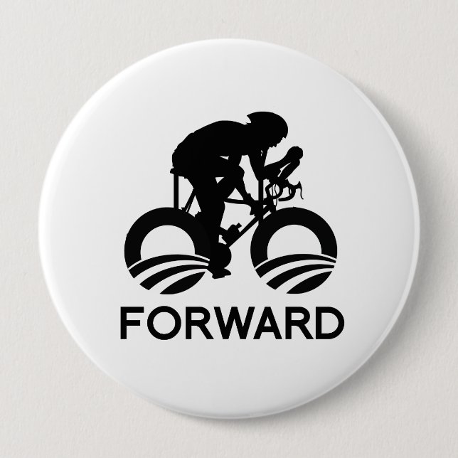 CYCLE FORWARD WITH OBAMA - -.png 10 Cm Round Badge (Front)
