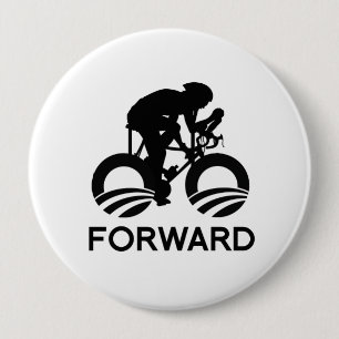 CYCLE FORWARD WITH OBAMA - -.png 10 Cm Round Badge