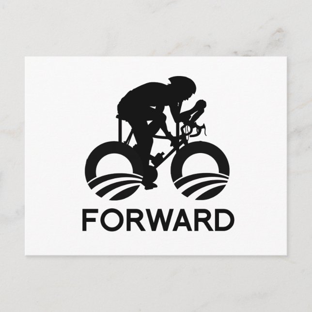 CYCLE FORWARD WITH OBAMA POSTCARD (Front)