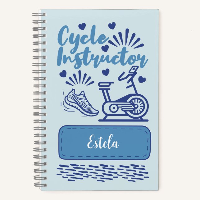Cycle instructor Gift for Bike Lover Notebook (Front)