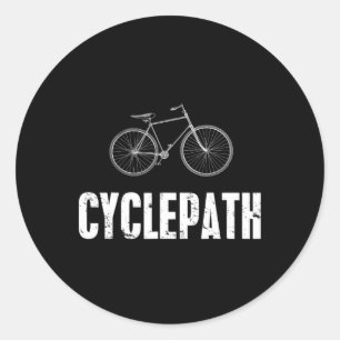 Cycle-path Funny Cycling Mountain Biking Cyclists Classic Round Sticker