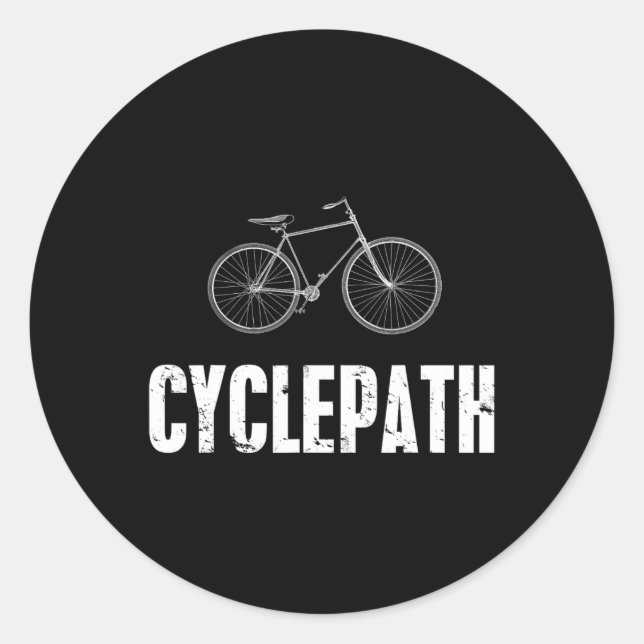 Cycle-path Funny Cycling Mountain Biking Cyclists  Classic Round Sticker (Front)
