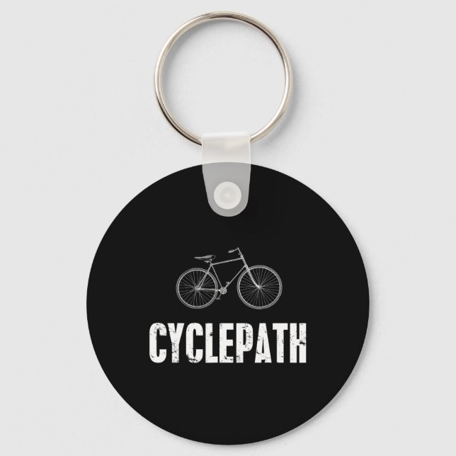 Cycle-path Funny Cycling Mountain Biking Cyclists  Key Ring (Front)