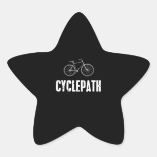 cycle-path funny cycling mountain biking cyclists star sticker