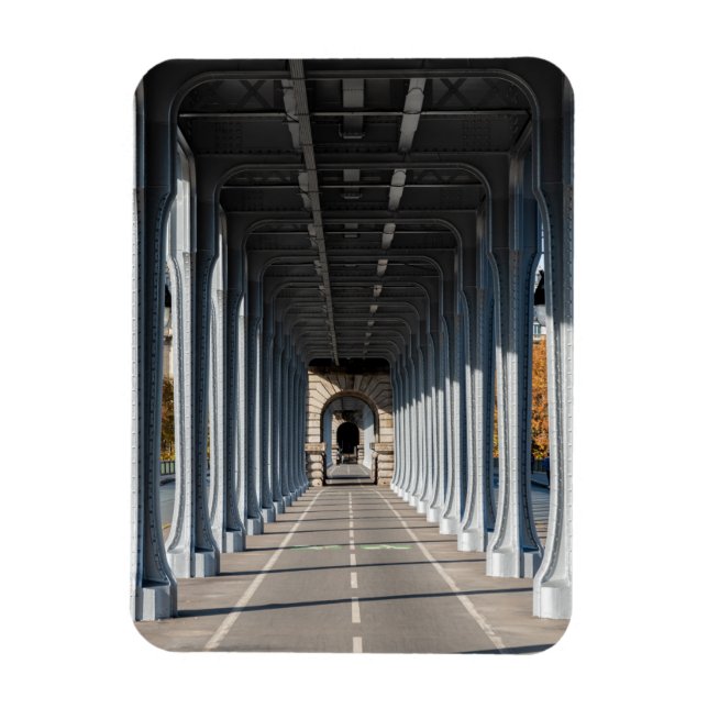Cycle Path on the pont Bir-Hakeim - Paris, France Magnet (Vertical)