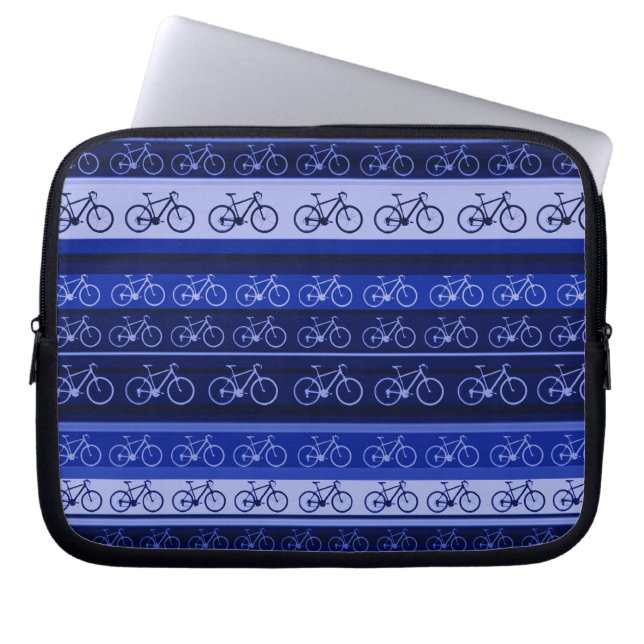 cycle pattern with stripes laptop sleeve (Front)