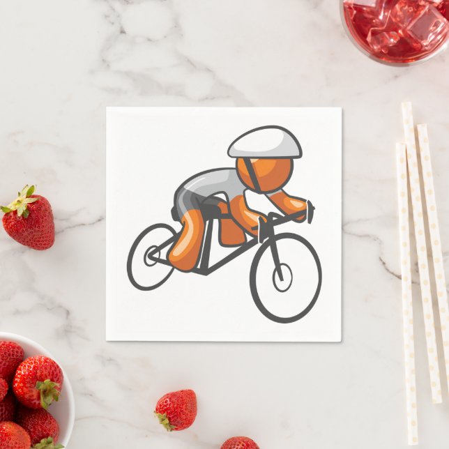 Cycle Racing Orange Racer Paper Napkins (Insitu)
