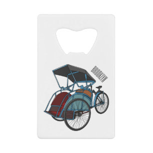Cycle rickshaw cartoon illustration