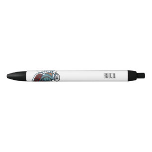Cycle rickshaw cartoon illustration black ink pen