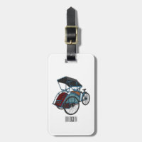 Cycle rickshaw cartoon illustration